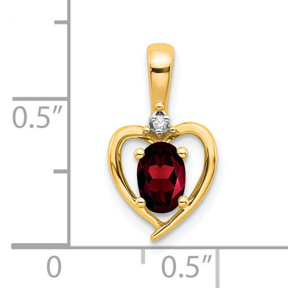 10 Karat Gelbgold Anhänger mit Diamant und Granat
