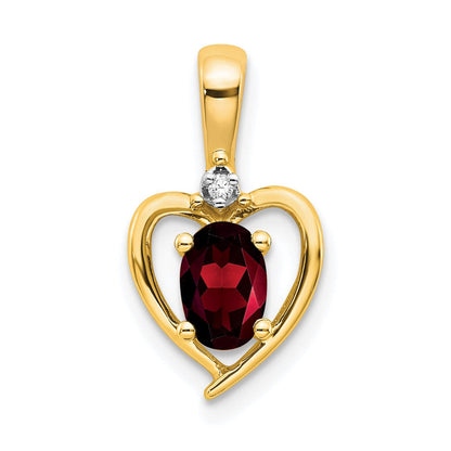 10 Karat Gelbgold Anhänger mit Diamant und Granat