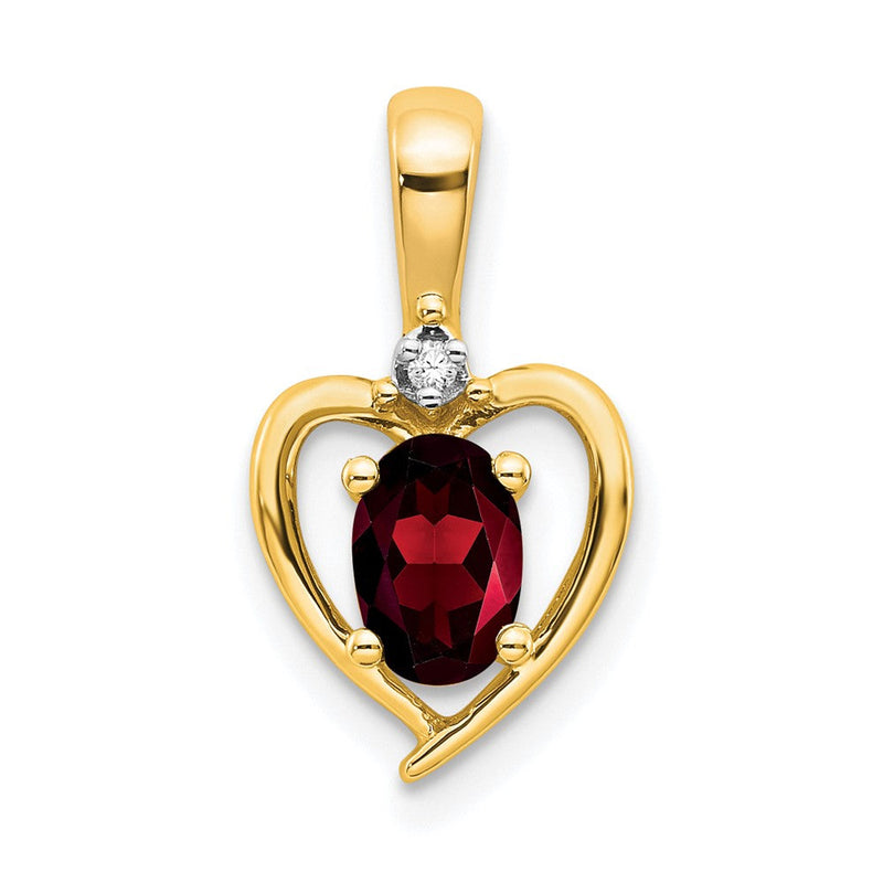 10 Karat Gelbgold Anhänger mit Diamant und Granat