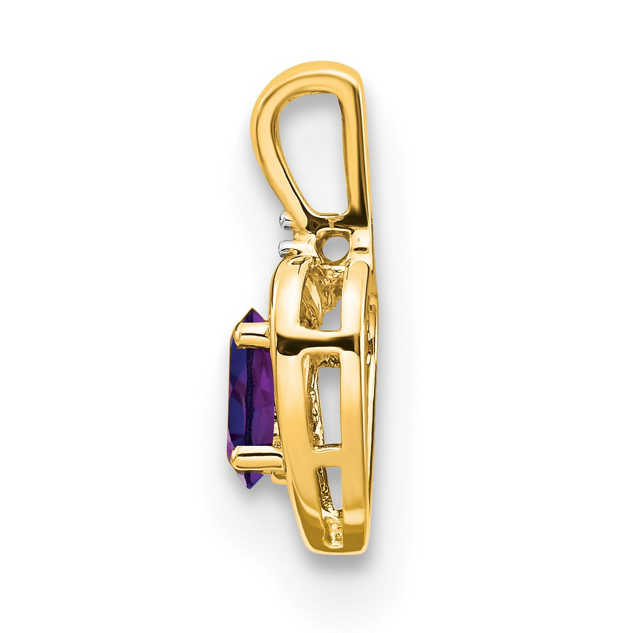 10K Gelbgold Diamant- & Amethyst-Anhänger