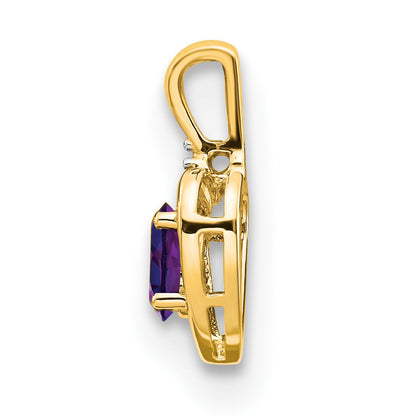 10K Gelbgold Diamant- & Amethyst-Anhänger