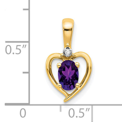 10K Gelbgold Diamant- & Amethyst-Anhänger