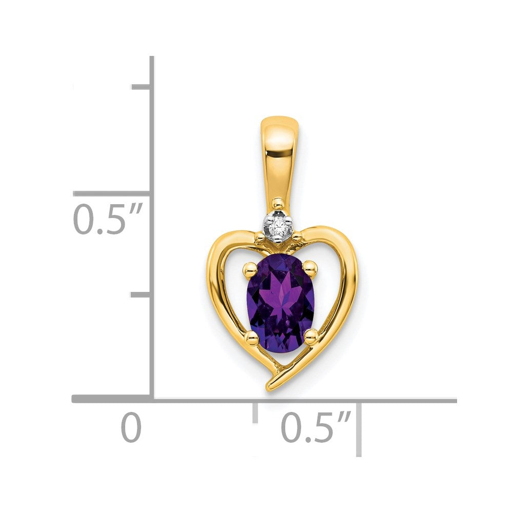 14K Anhänger mit Diamant und Amethyst