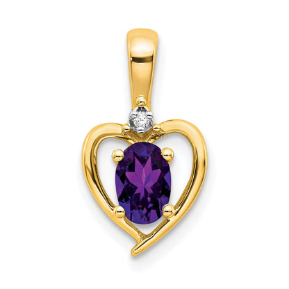 10K Gelbgold Diamant- & Amethyst-Anhänger