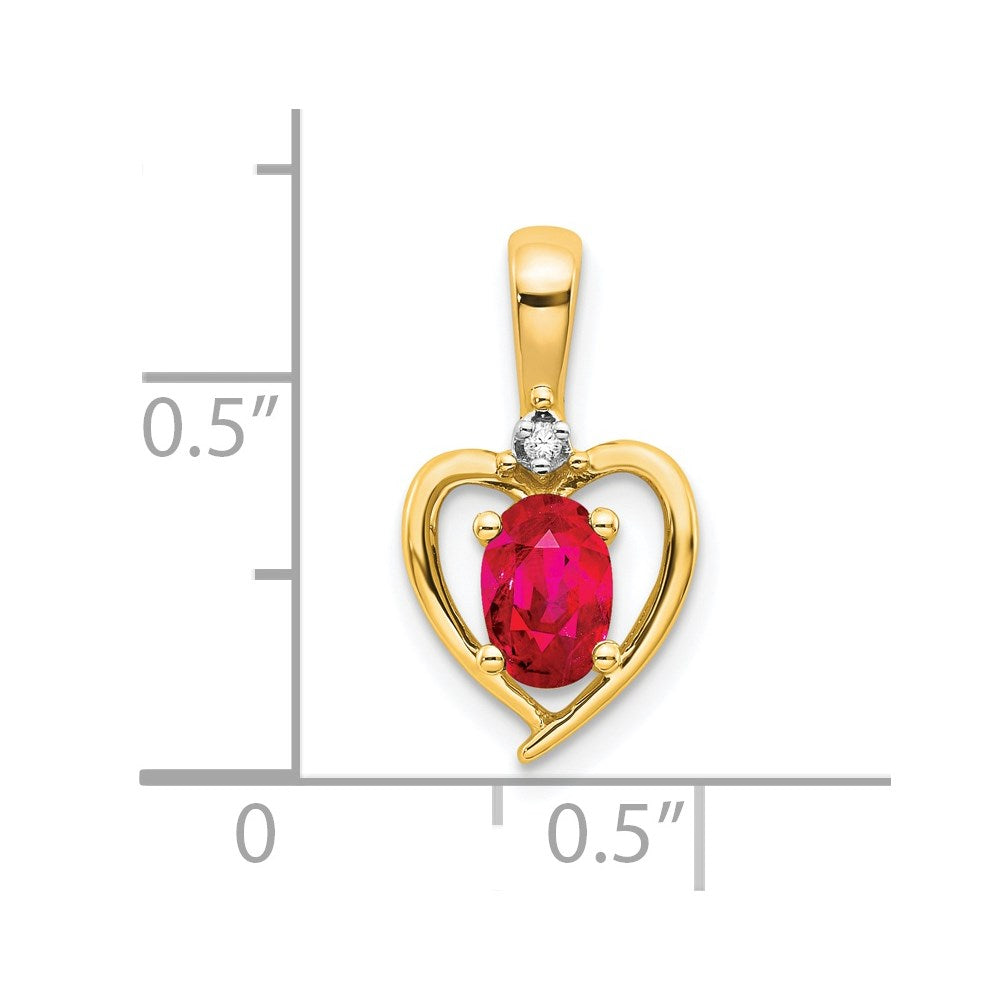 14K Anhänger mit Rubin und Diamant