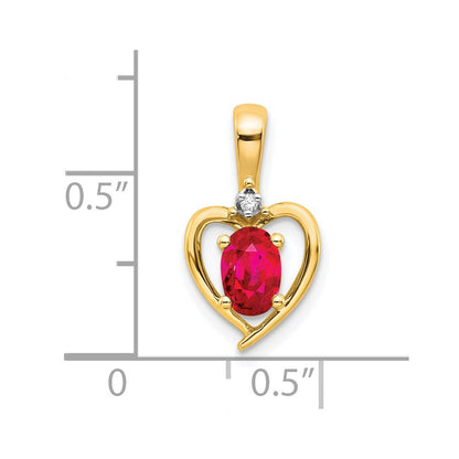 14K Anhänger mit Rubin und Diamant