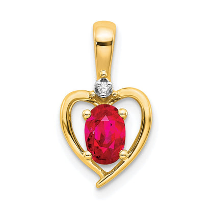 14K Anhänger mit Rubin und Diamant