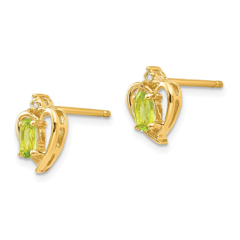 14K Gold Ohrringe mit Diamant und Peridot