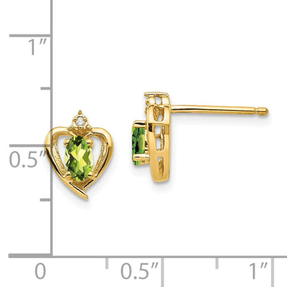 14K Gold Ohrringe mit Diamant und Peridot