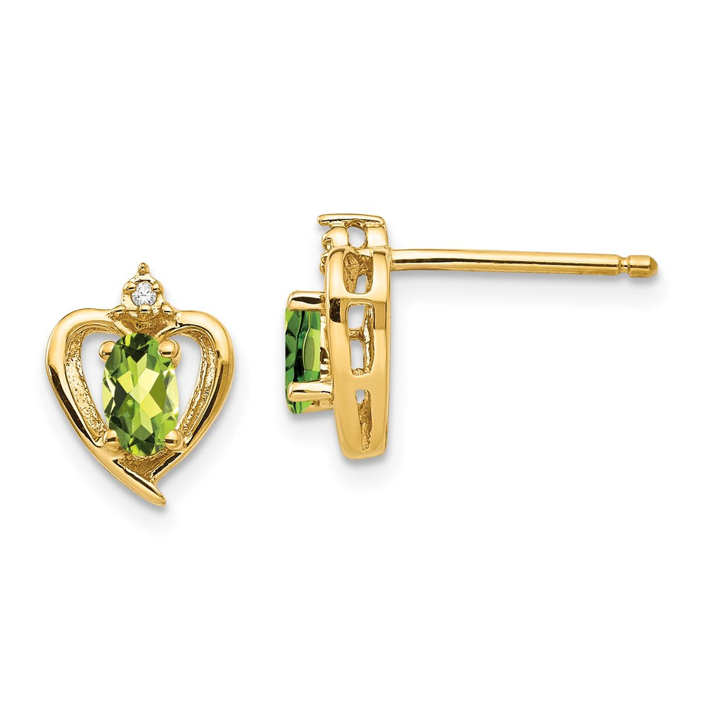 14K Gold Ohrringe mit Diamant und Peridot