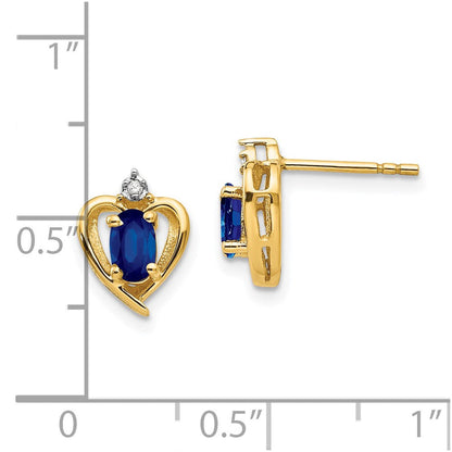 14K Ohrringe mit Diamanten und Saphiren