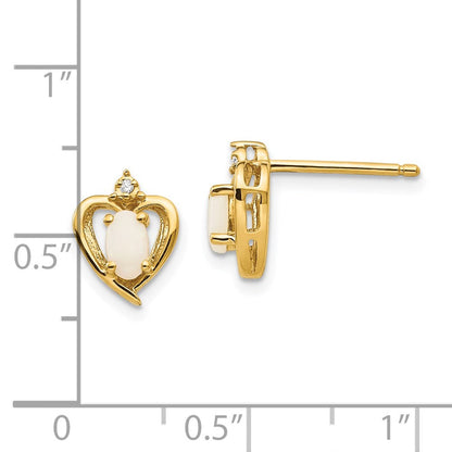 14K Gelbgold Ohrringe mit Diamant und Opal