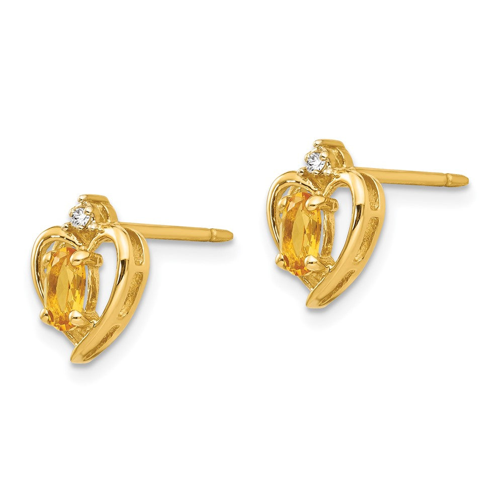 14K Gold Ohrringe mit Diamant und Citrin