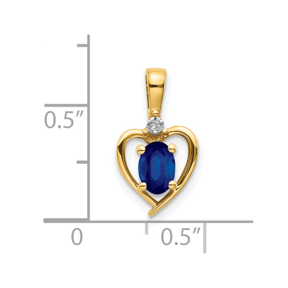 14K Gelbgold Anhänger mit Saphir und Diamant