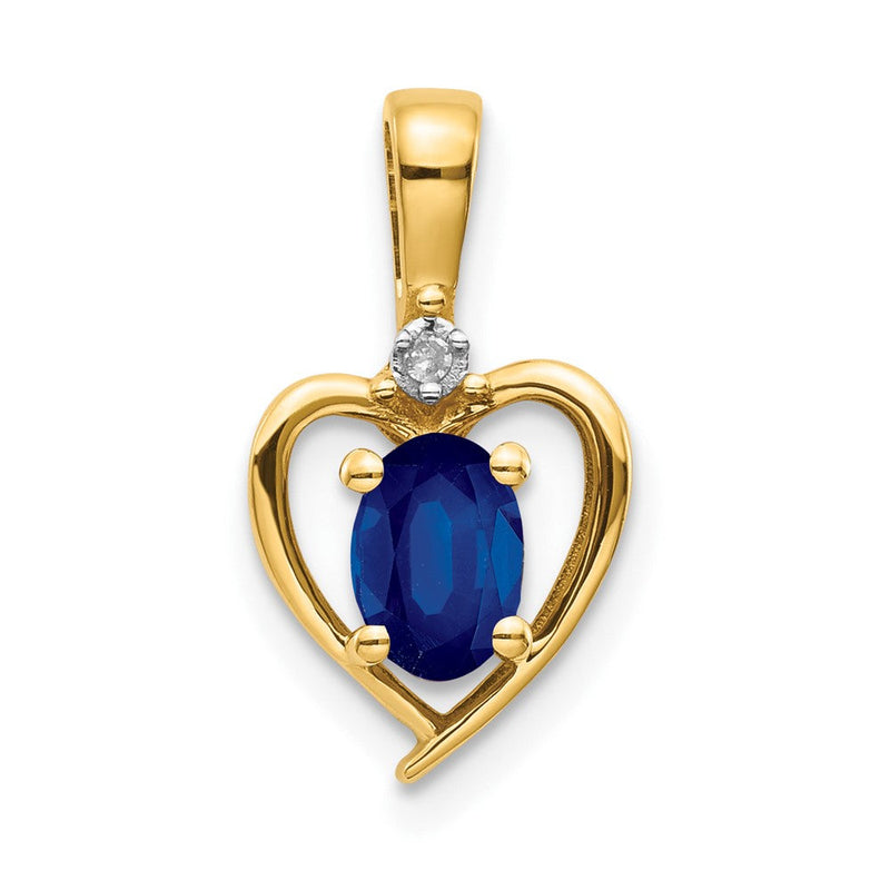 14K Gelbgold Anhänger mit Saphir und Diamant