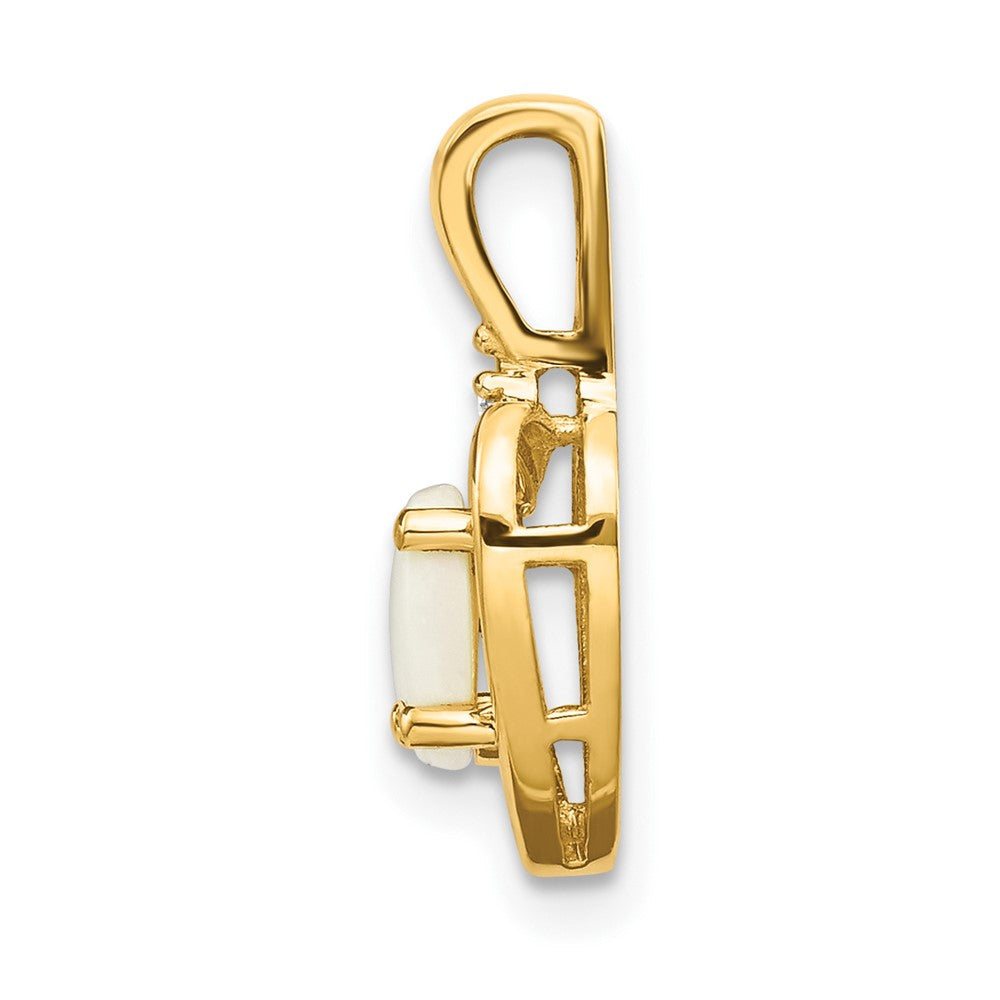 14K Gelbgold Anhänger mit Opal und Diamant