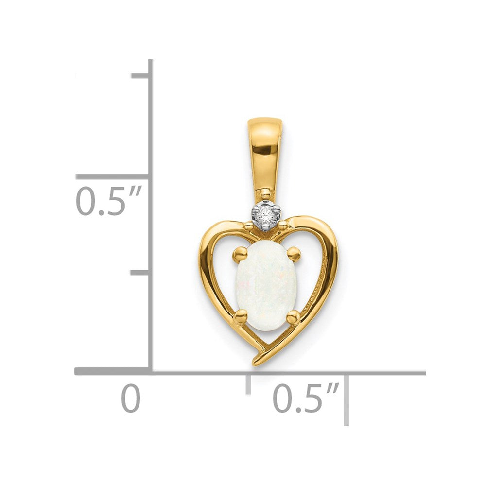 14K Gelbgold Anhänger mit Opal und Diamant