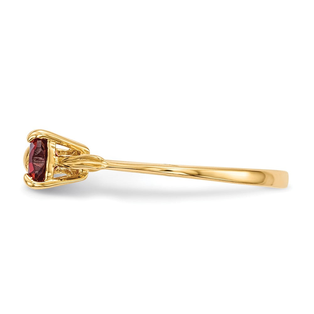 14K Gold Polierter Granat Schleifenring