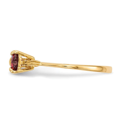 14K Gold Polierter Granat Schleifenring