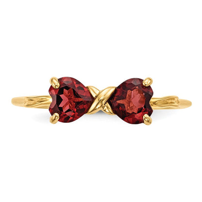 14K Gold Polierter Granat Schleifenring