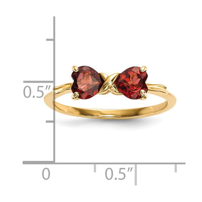 14K Gold Polierter Granat Schleifenring