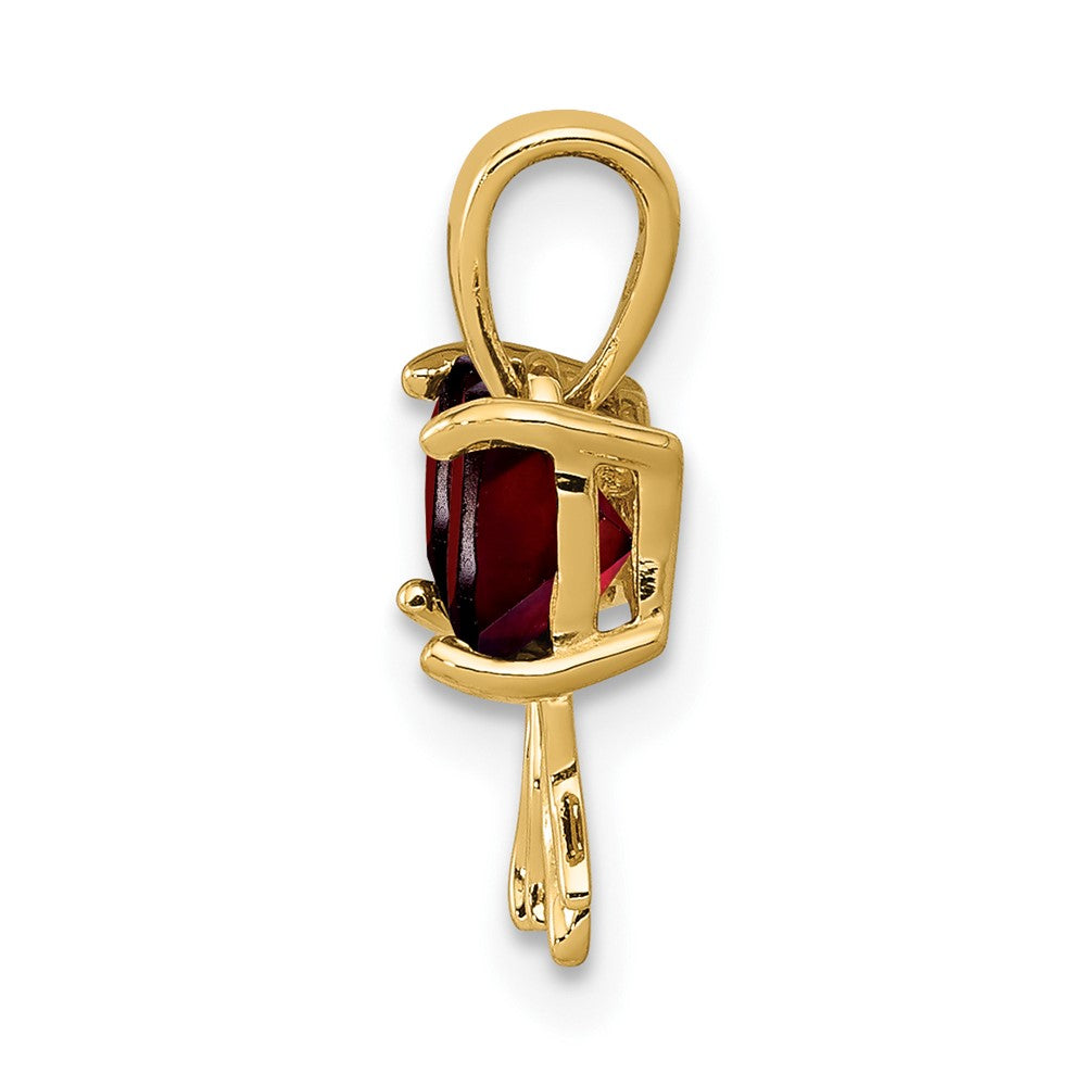 14K Gelbgold 14K Gold Poliert Granat Schleife Anhänger