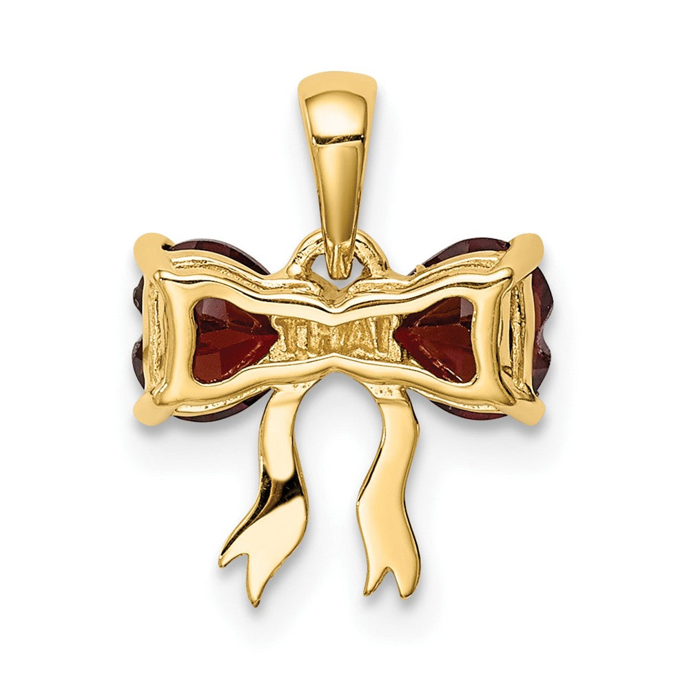 14K Gelbgold 14K Gold Poliert Granat Schleife Anhänger