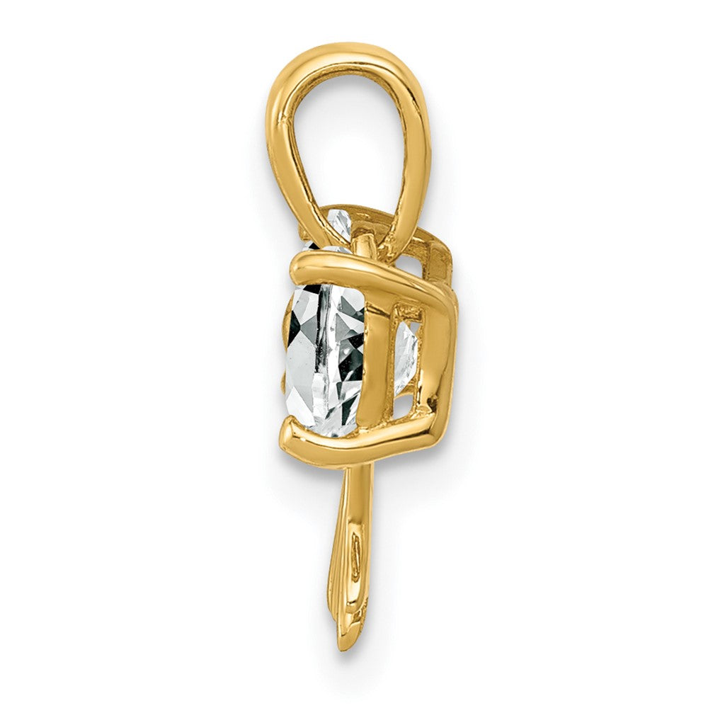 14K Gelbgold 14K Gold Poliert Weiß Topas Schleife Anhänger