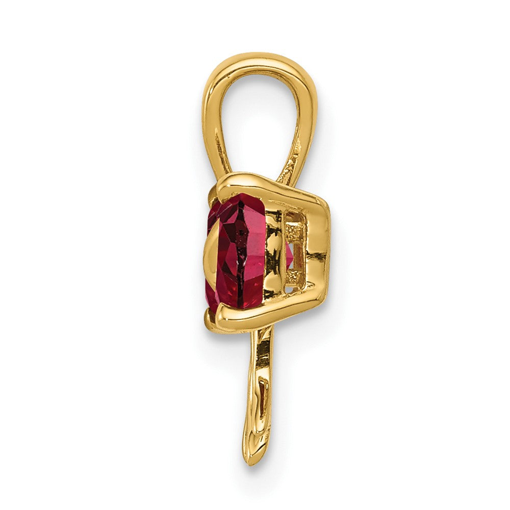 14K Gelbgold 14K Gold Poliert Erzeugt Rubin Schleife Anhänger
