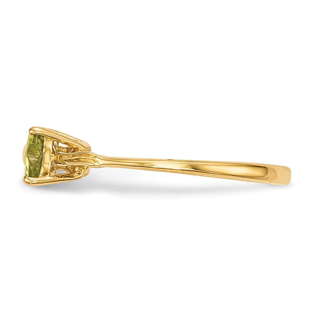 14K Gold Polierter Peridot-Schleifenring