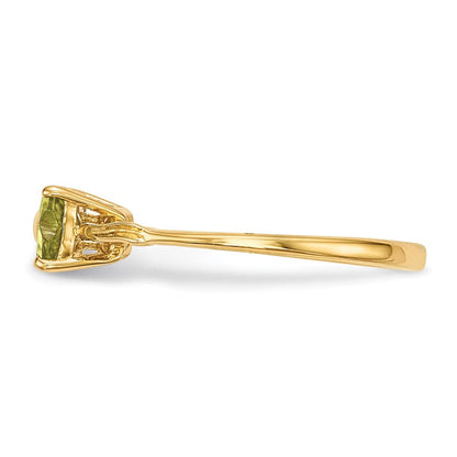 14K Gold Polierter Peridot-Schleifenring
