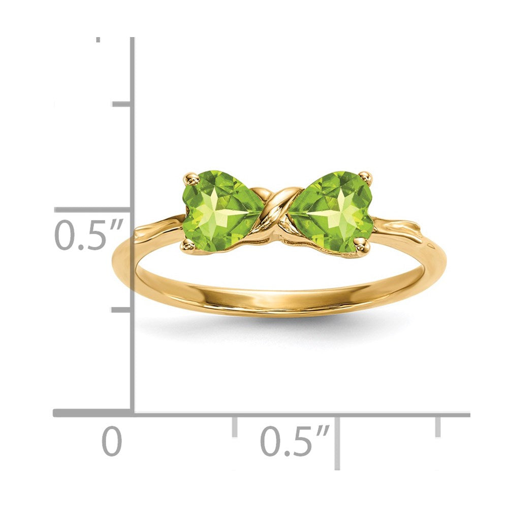 14K Gold Polierter Peridot-Schleifenring