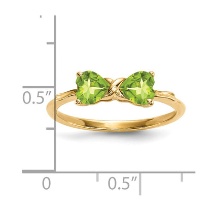 14K Gold Polierter Peridot-Schleifenring