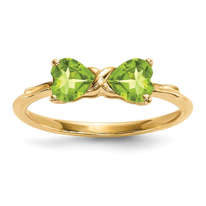 14K Gold Polierter Peridot-Schleifenring