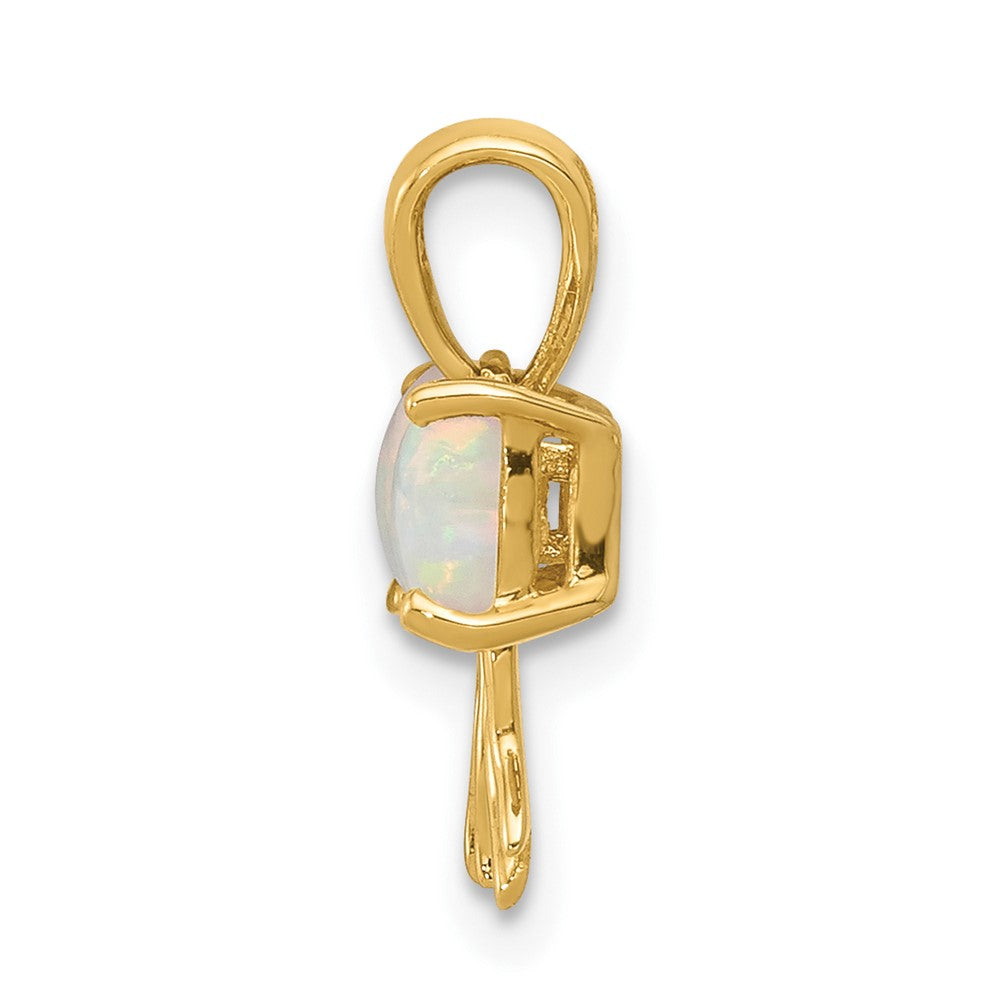 14K Gelbgold 14K Gold Poliert Erzeugt Opal Schleife Anhänger