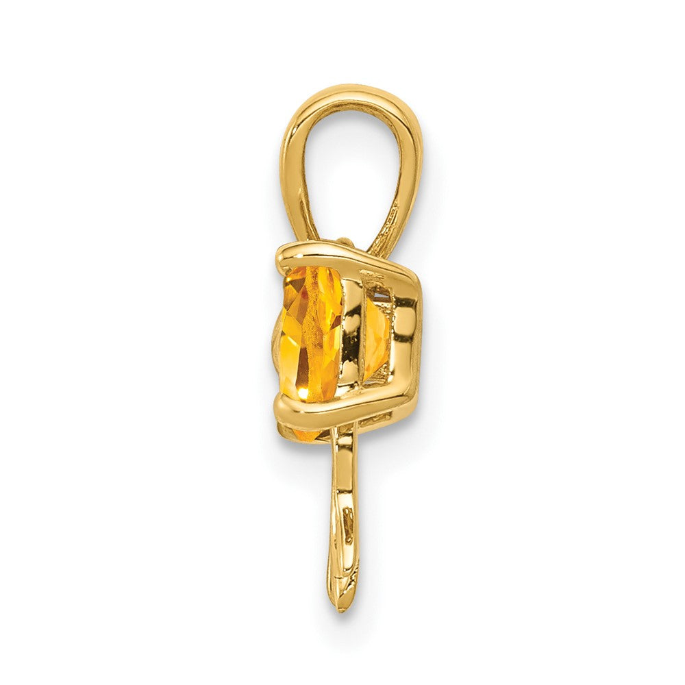 14K Gelbgold 14K Gold Poliert Citrin Schleife Anhänger