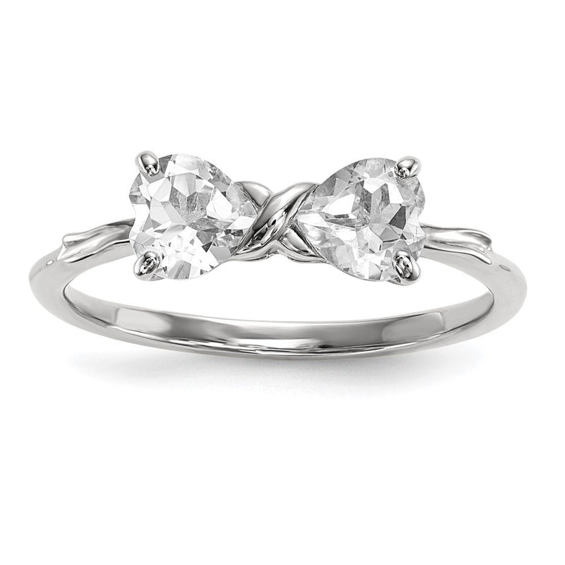 Ring aus 585er Weißgold, poliert, mit Topas, Schleifen-Design