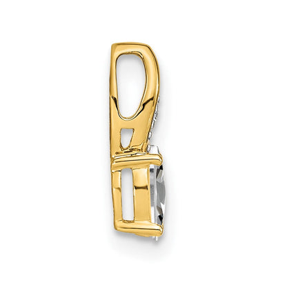 14K Gelbgold 14K Weiß Topas und Diamant Anhänger