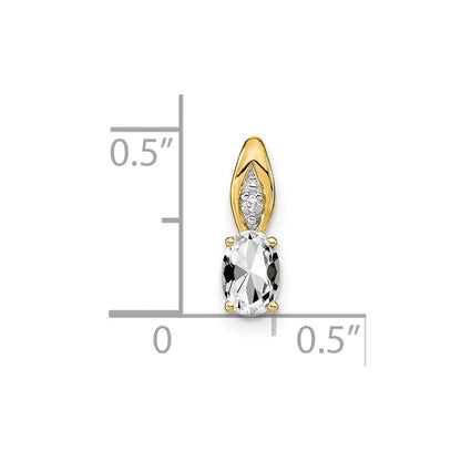 14K Gelbgold 14K Weiß Topas und Diamant Anhänger