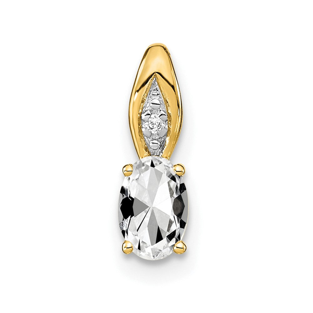 14K Gelbgold 14K Weiß Topas und Diamant Anhänger