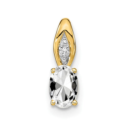 14K Gelbgold 14K Weiß Topas und Diamant Anhänger