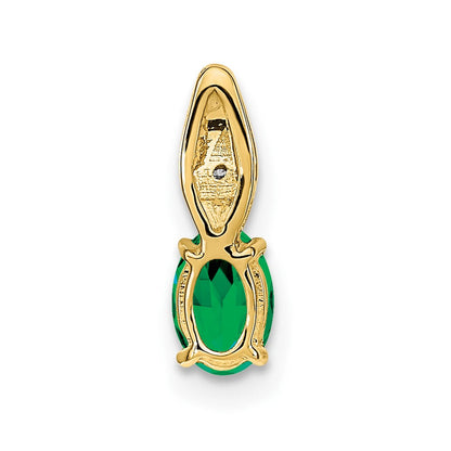 14K Gelbgold Anhänger mit Smaragd und Diamant