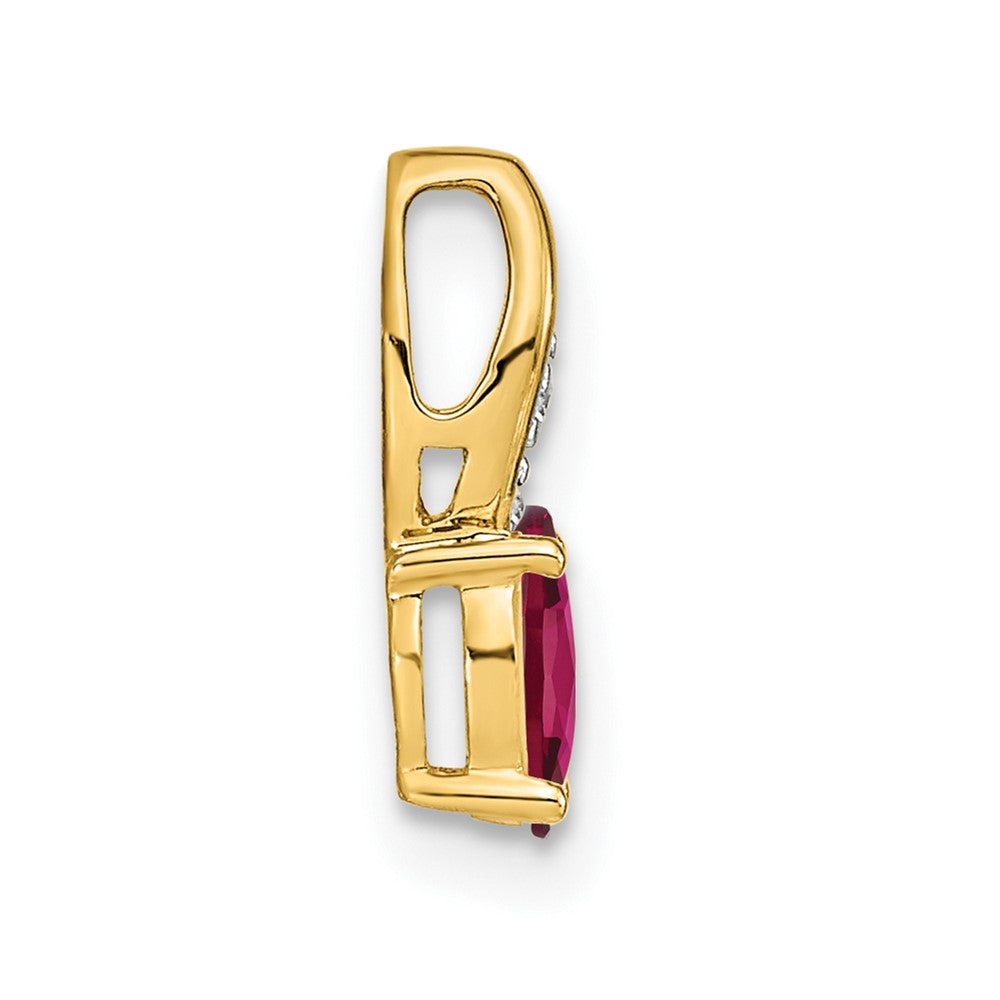 14K Gelbgold Rubin- und Diamant-Anhänger