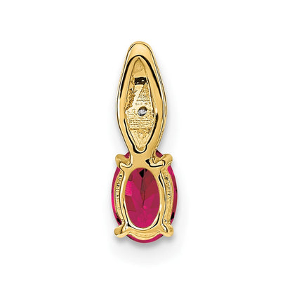 14K Gelbgold Rubin- und Diamant-Anhänger