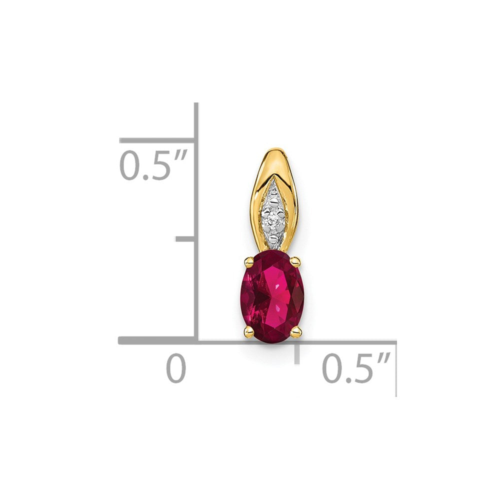 14K Gelbgold Rubin- und Diamant-Anhänger