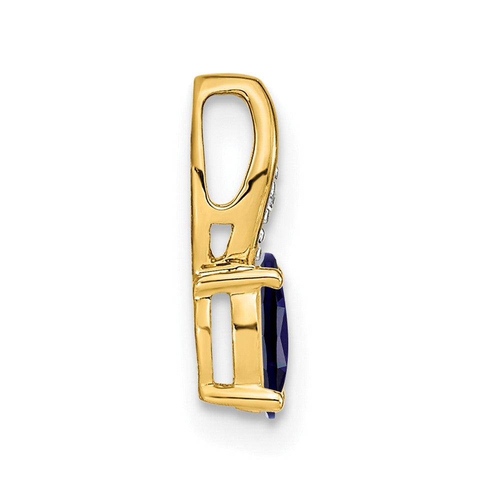 14K Gelbgold Saphir- und Diamant-Anhänger