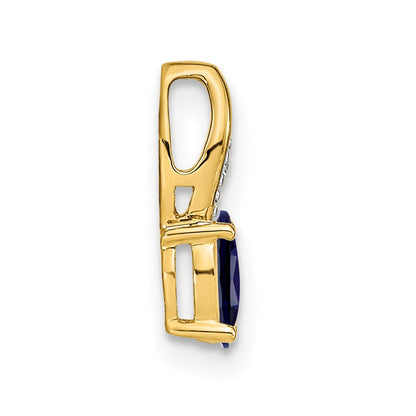 14K Gelbgold Saphir- und Diamant-Anhänger