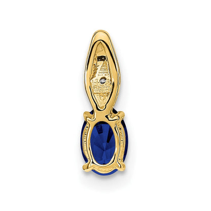 14K Gelbgold Saphir- und Diamant-Anhänger