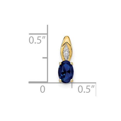 14K Gelbgold Saphir- und Diamant-Anhänger