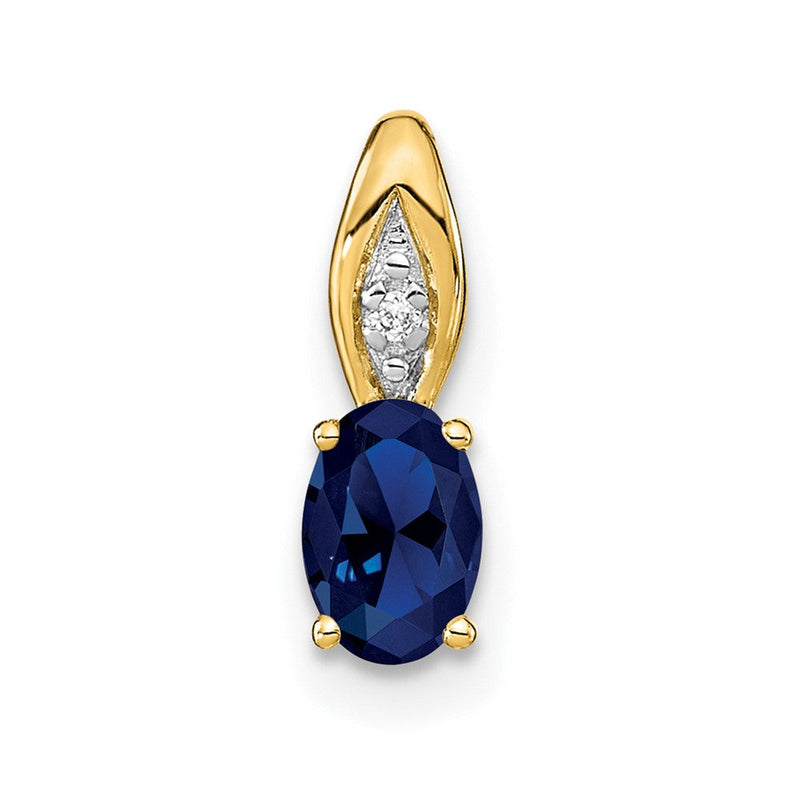 14K Gelbgold Saphir- und Diamant-Anhänger